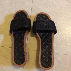 Tory Burch black wedges